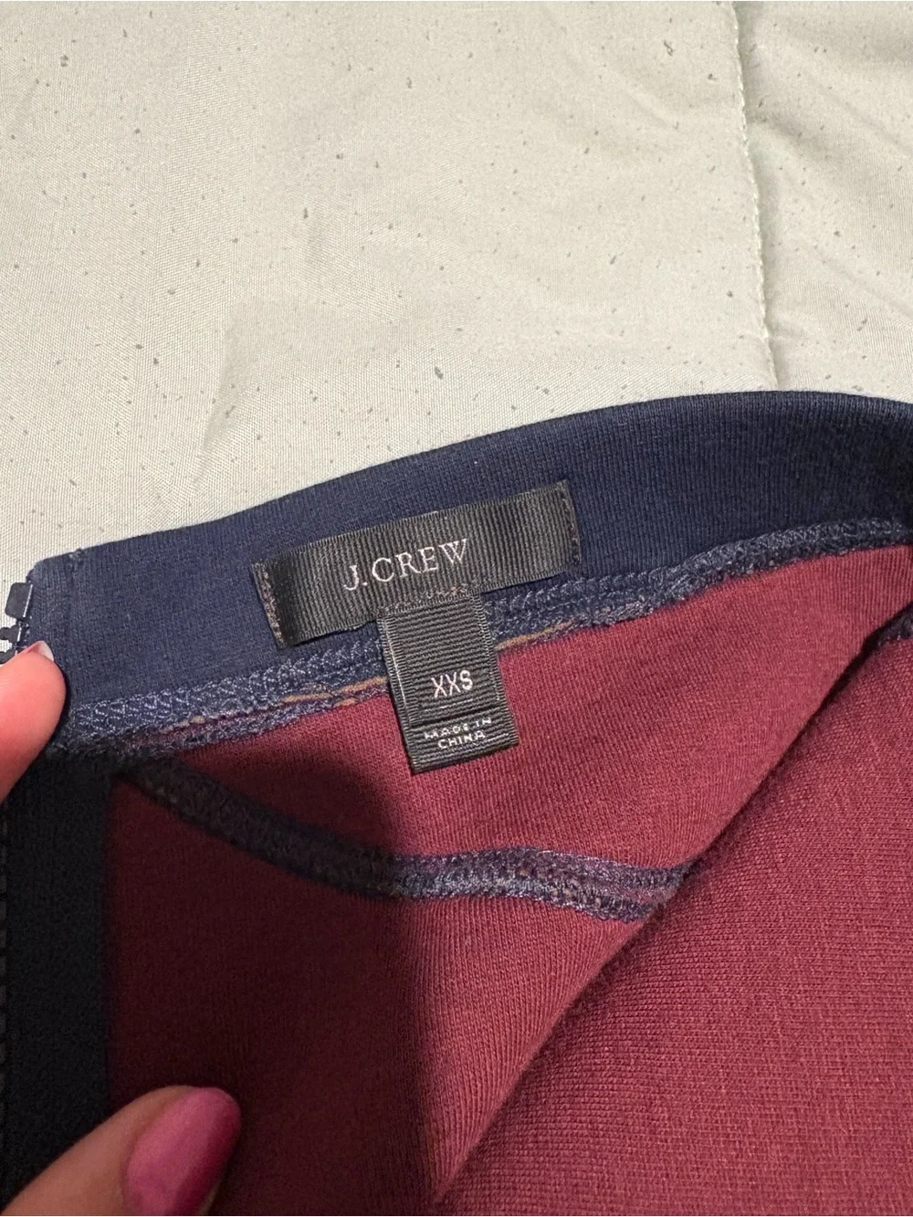 J. Crew Navy Circle Skirt with Red Trim
